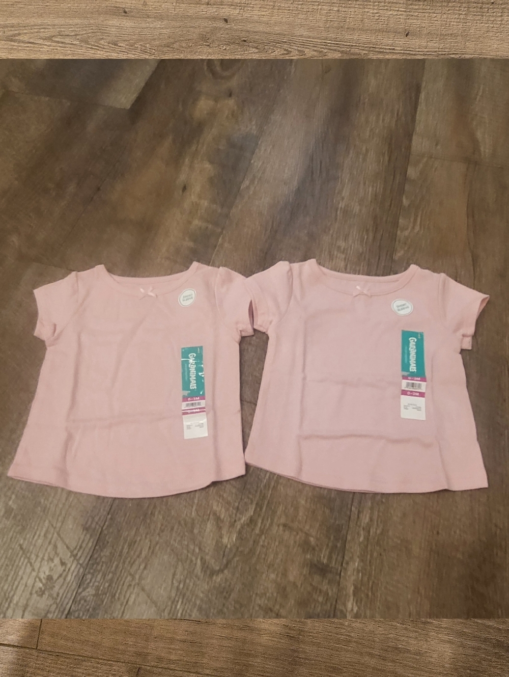 🎀 NEW Baby Girl Twin Polar Pink Short Sleeved Shirt Set Size 0-3M 🎀